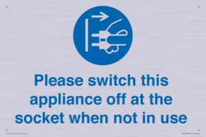 Please switch this appliance off at the socket when not in use